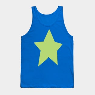 Pale Green Star On Light Blue Tank Top